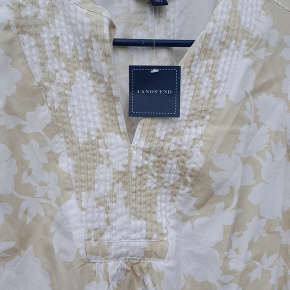 NWT Lands' End Womens XS/P Cream Floral Women's Blouse Top - Picture 4 of 7